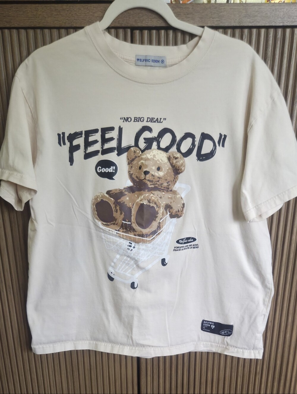 Aelfric Eden White Tee with Blue Logo Tag